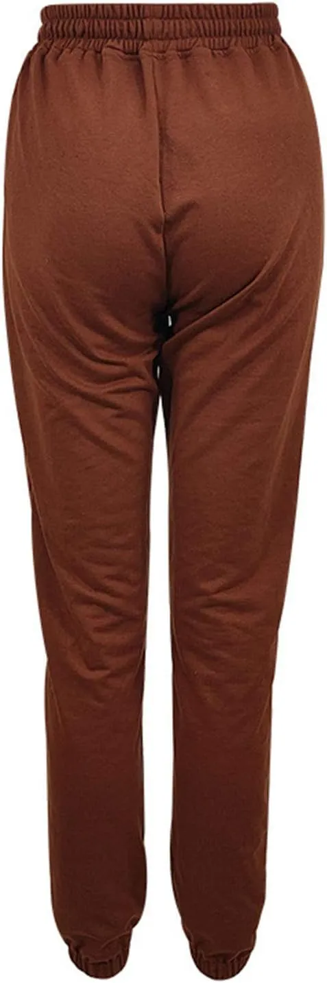 Women Jogger Sweatpants Solid High Waist Drawstring Baggy Pants Cinch Bottom Runing Workout Trousers with Pockets