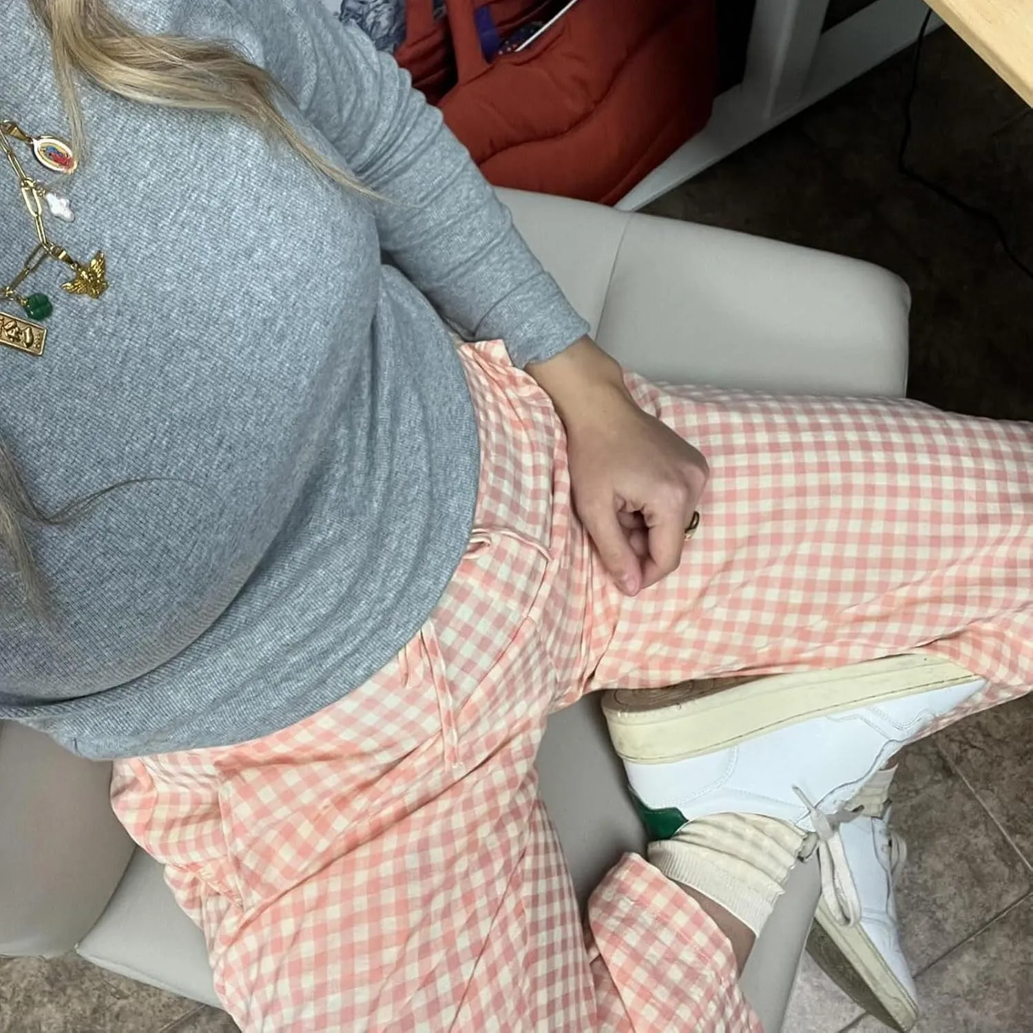 Women Plaid Wide Leg Pants High Waist Drawstring Pants Casual Lounge Pants Loose Trousers Sweatpants Bottoms