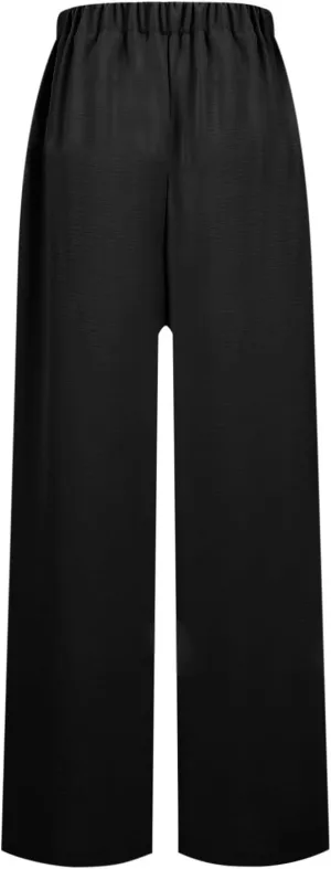 Women's 2025 Summer Lightweight Loose Lace Up High Waist Pants Casual Solid Color Baggy Wide Leg Trousers with Pockets