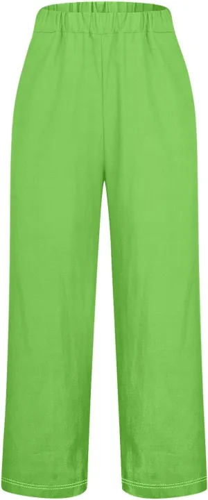 Womens Casual Cotton Linen Pants and Pants with Pocket Long Pants Wide Leg Long Lounge Pant Trousers Lounge Sets for