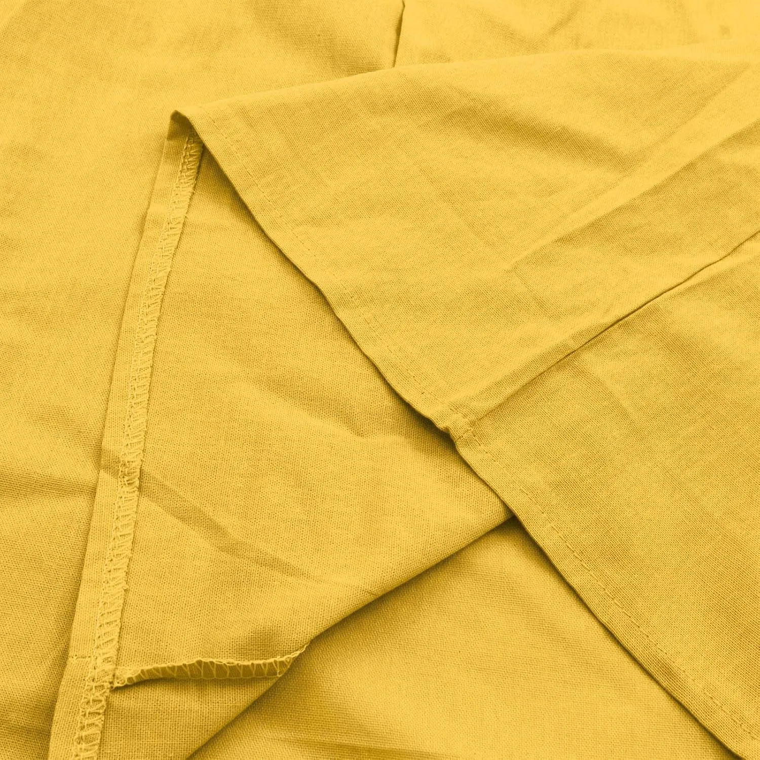 Womens Cotton Linen Butter Yellow Dress Summer Short Sleeve V Neck Comfy Travel Sundresses Beach Wear Vacation Clothes