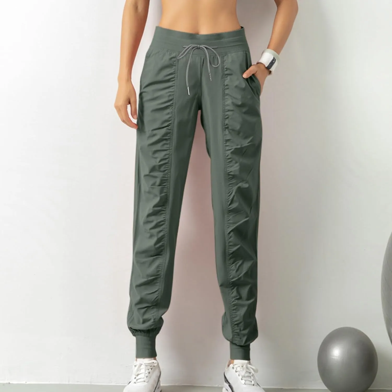 Womens Cotton Linen Summer Casual Loose Pants Elastic Waisted Long Lounge Slim Fit Palazzo Pants Trendy