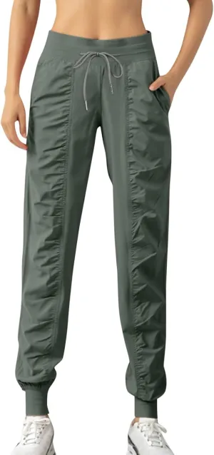 Womens Cotton Linen Summer Casual Loose Pants Elastic Waisted Long Lounge Slim Fit Palazzo Pants Trendy