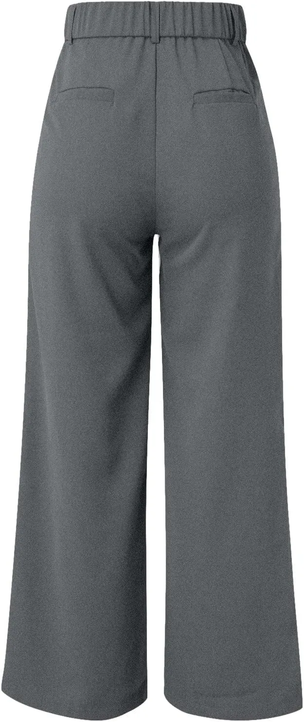 Women's Cotton Linen Summer Fashion Pants Elastic Waist Long Lounge Slim Fit Trouser Trendy