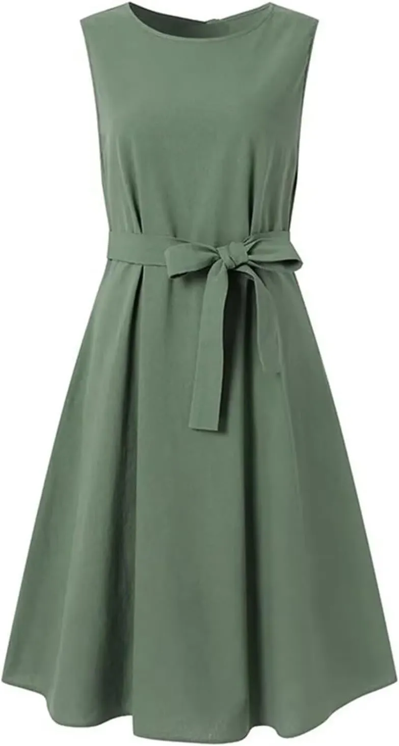 Womens Fashion Summer Dresses Elegant Short Sleeve Button Down Dresses Womens Ruffle Vacation Beach Dresses with Belt
