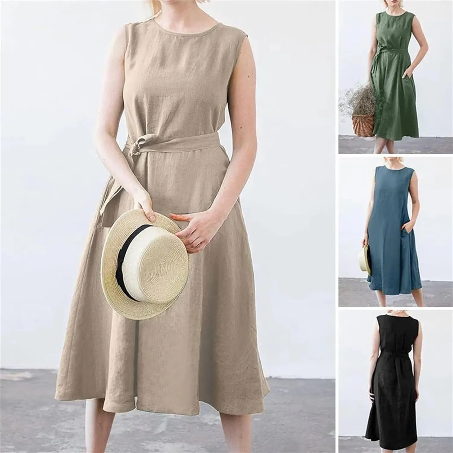 Womens Fashion Summer Dresses Elegant Short Sleeve Button Down Dresses Womens Ruffle Vacation Beach Dresses with Belt