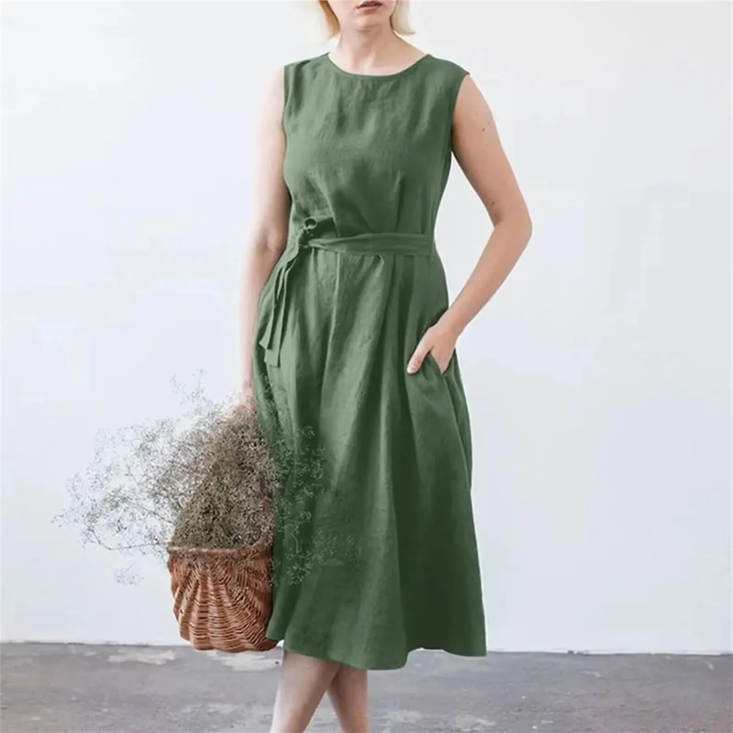 Womens Fashion Summer Dresses Elegant Short Sleeve Button Down Dresses Womens Ruffle Vacation Beach Dresses with Belt
