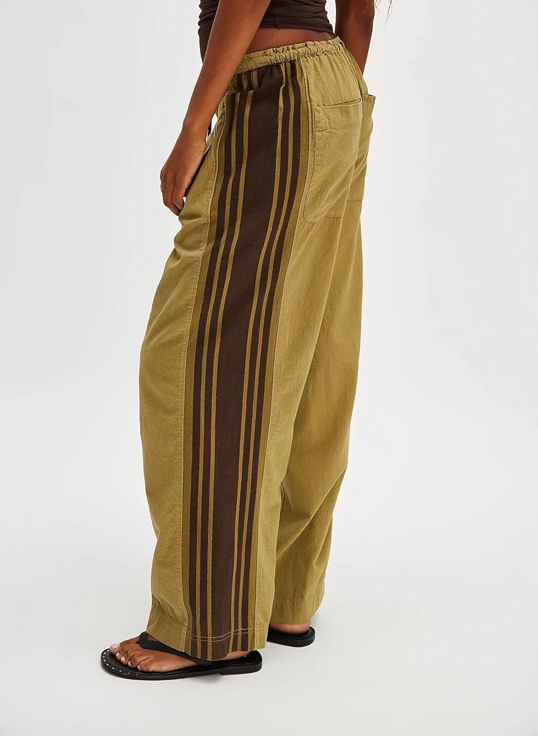 Womens Hudson Canyon Pants Side Striped Sweatpants Drawstring Waist High Rise Pant Trousers with Pockets