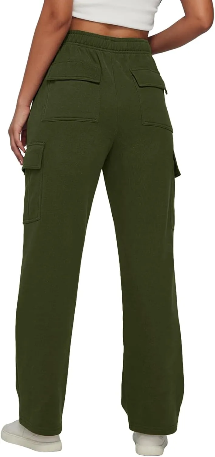 Women's Linen Blend Summer Casual Loose Pants Elastic Waisted Baggy Stretchy Loose Fit Trouser Trendy