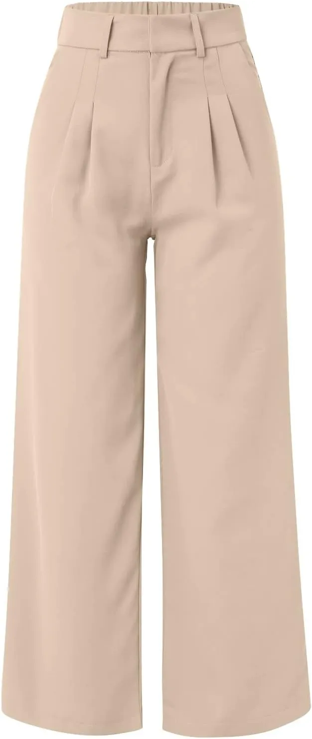Womens Linen Blend Summer Striped Pants Low Waist Wide Leg Plus Size Pants Trendy