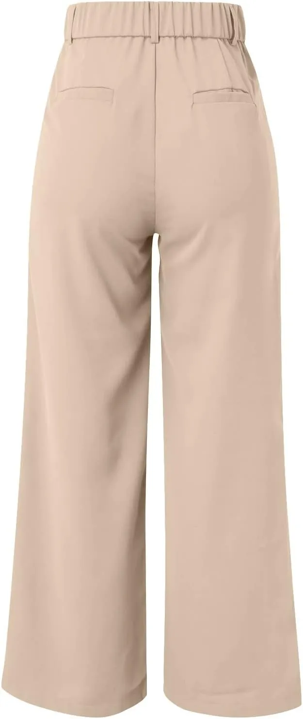 Womens Linen Blend Summer Striped Pants Low Waist Wide Leg Plus Size Pants Trendy