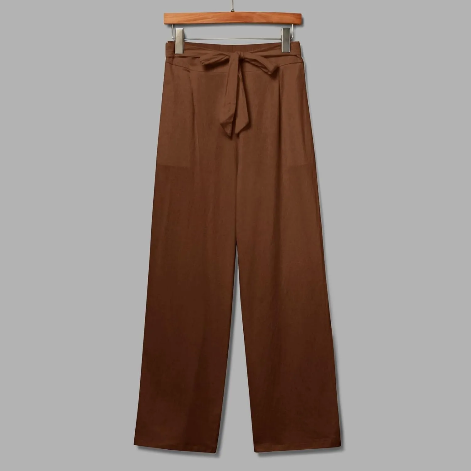 Womens Linen Summer Striped Pant Trousers Elastic Waist Wide Leg Slim-Fit Palazzo Lounge Pants Trendy
