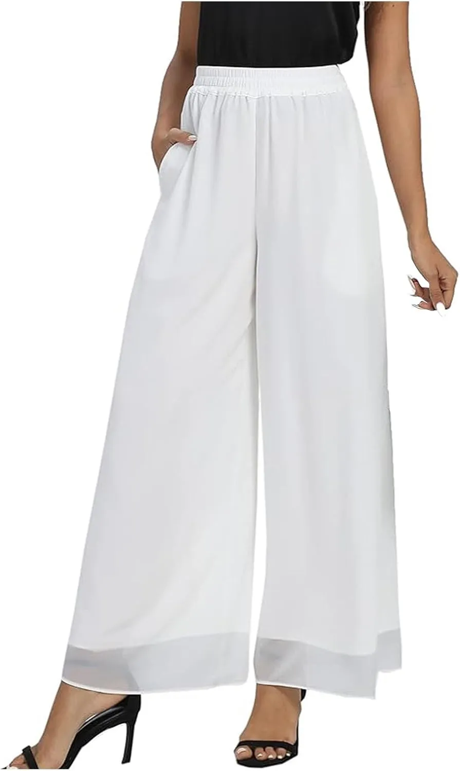 Womens Linen Summer Trendy Pants High Waist Straight Slim Fit Pants Beach
