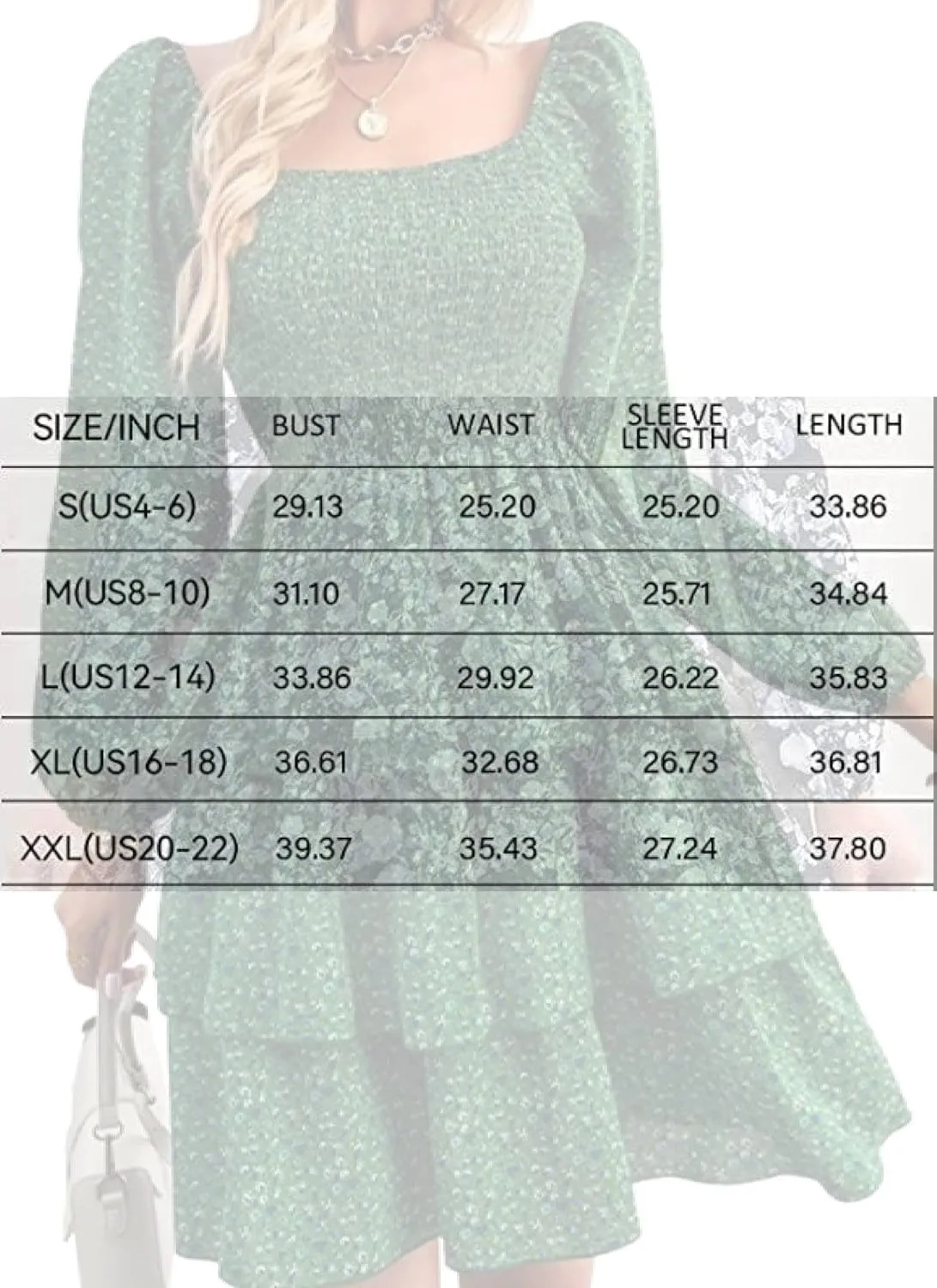 Womens Square Neck Smocked Dresses 2025 Summer Long Sleeve Floral Print Mini Ruffle Trim Dress Boho Wedding Guest Dress