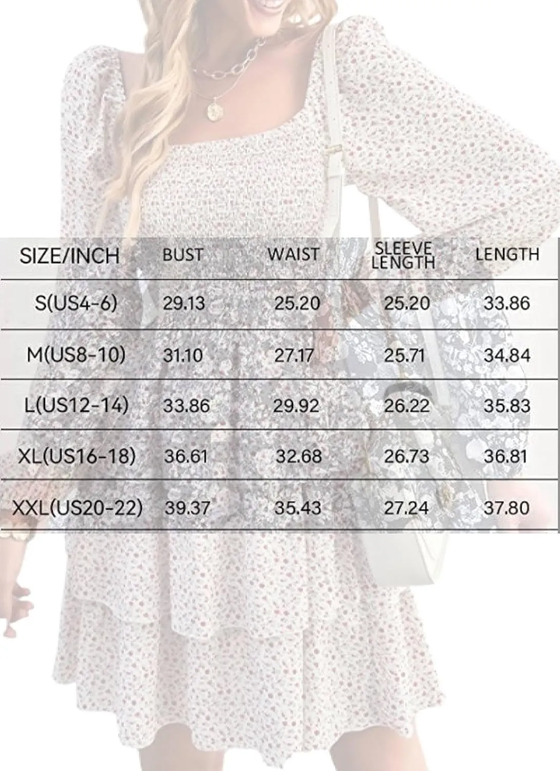 Womens Square Neck Smocked Dresses 2025 Summer Long Sleeve Floral Print Mini Ruffle Trim Dress Boho Wedding Guest Dress