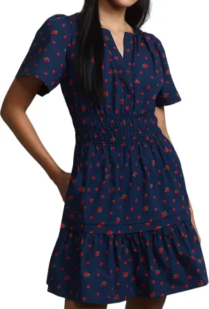 Womens Summer Boho Short Dress 2025 Floral V Neck Tiered Short Sleeve Mini Dresses Flowy Vacation Beach Sundress