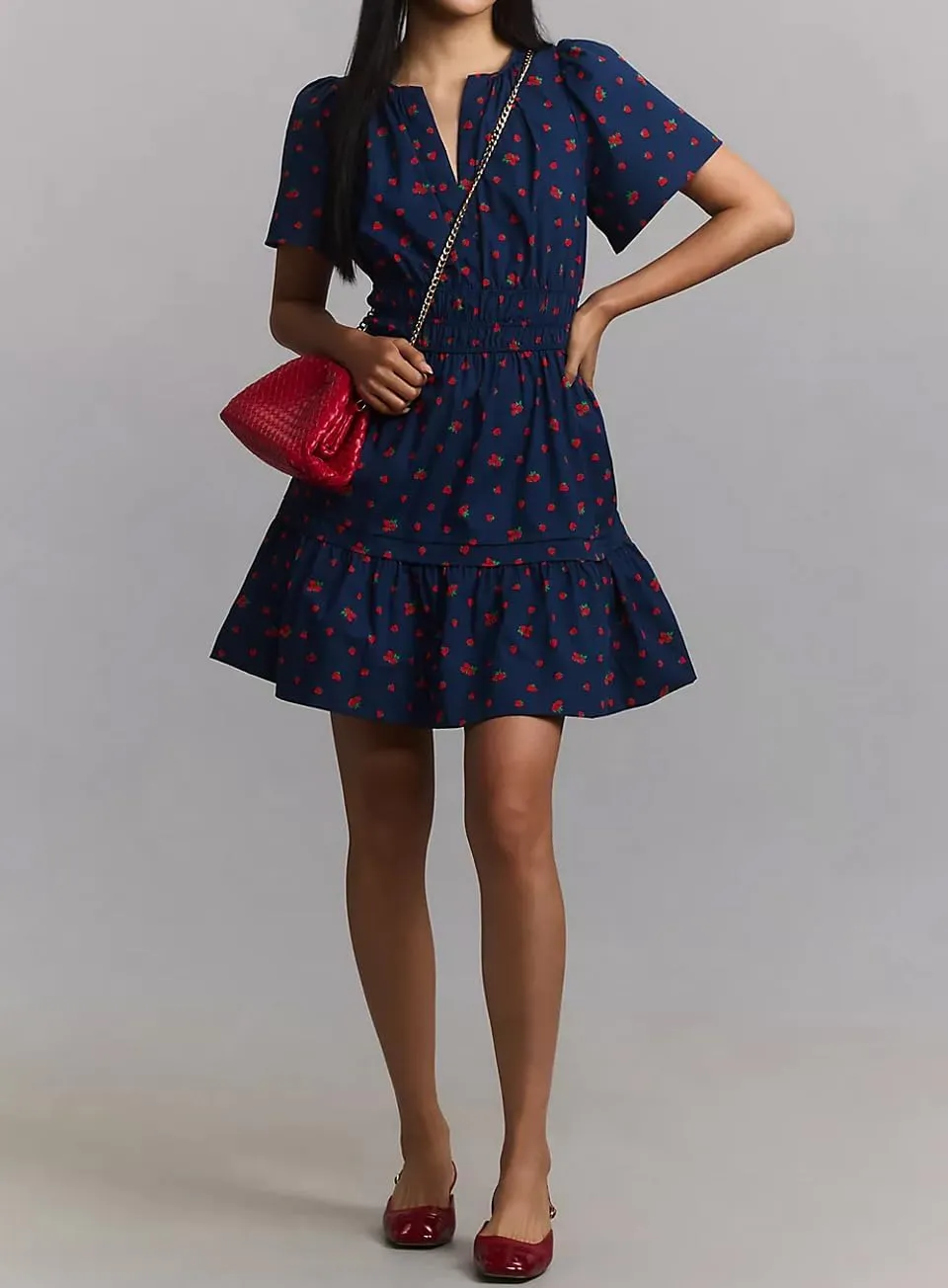 Womens Summer Boho Short Dress 2025 Floral V Neck Tiered Short Sleeve Mini Dresses Flowy Vacation Beach Sundress