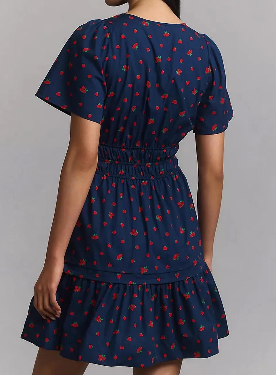 Womens Summer Boho Short Dress 2025 Floral V Neck Tiered Short Sleeve Mini Dresses Flowy Vacation Beach Sundress