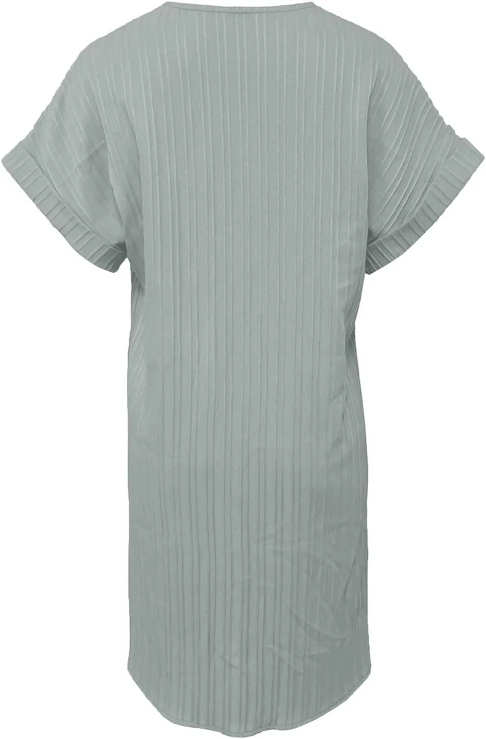 Women's Summer Casual T Shirt Dresses Short Sleeve Button Down Swing Dress, XX-Large, Green