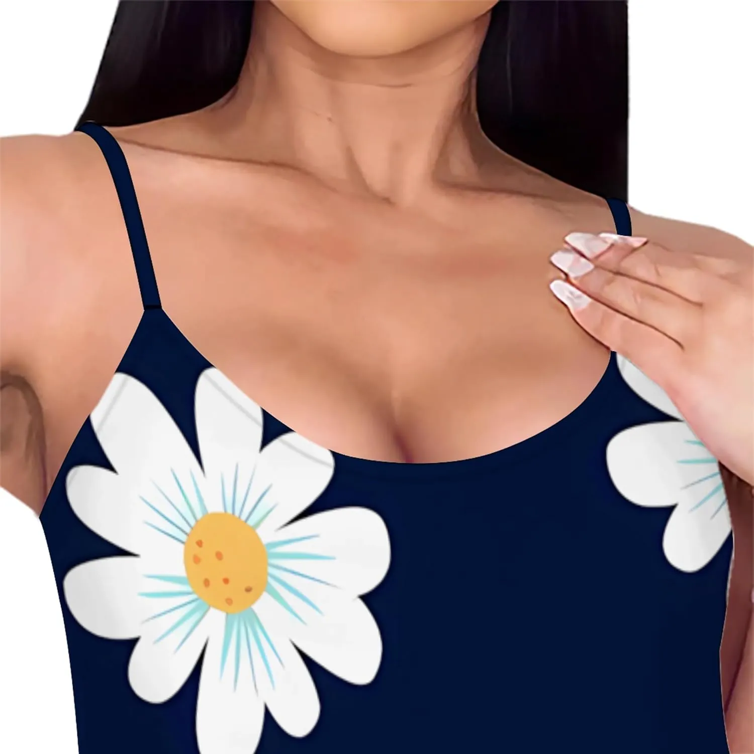 Women's Summer Maxi Dress Casual V-Neck Sleeveless Sundresses Spaghetti Strap Loose Long Dress with Pockets