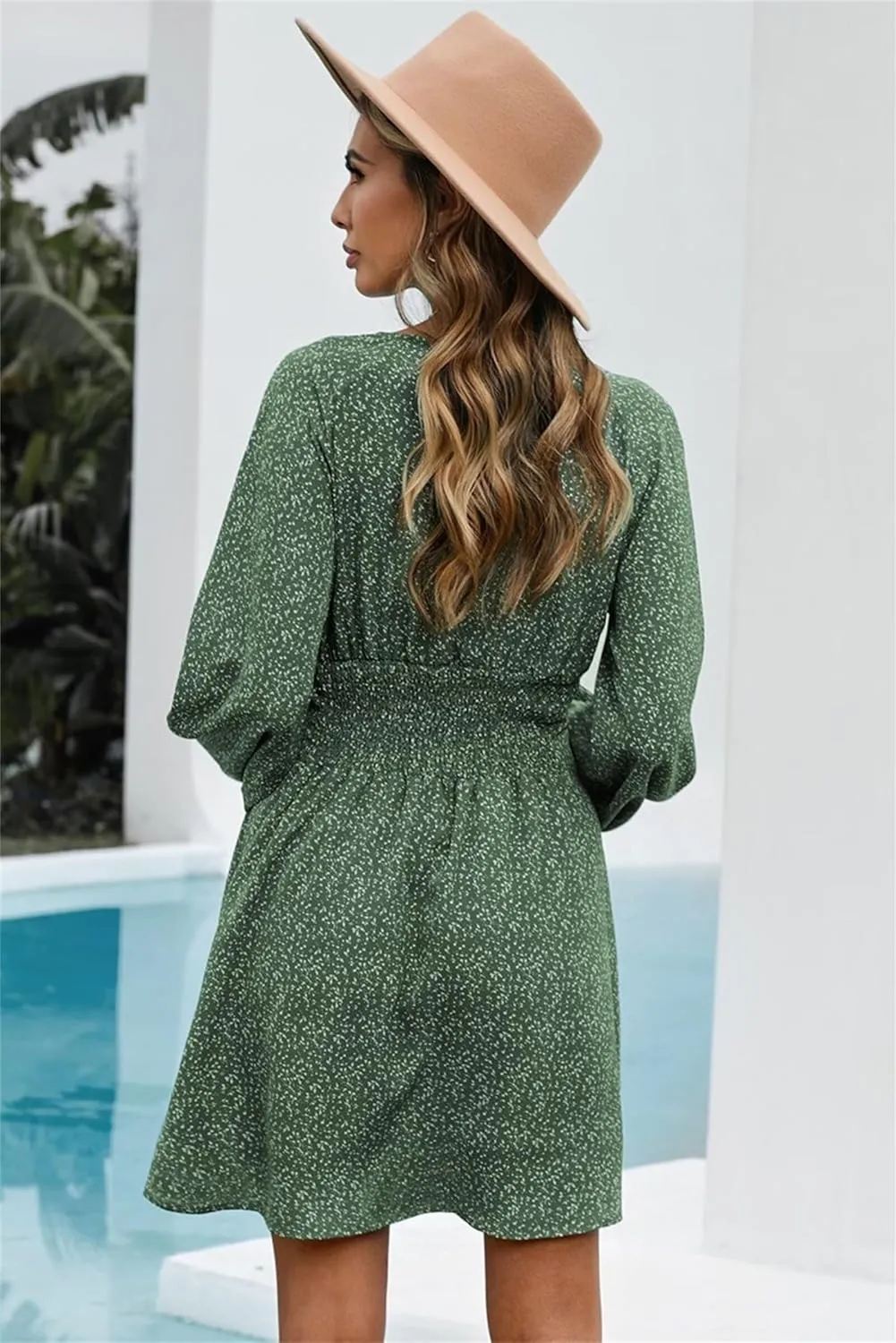 Womens Summer Spring Dresses Casual Boho Sundress Floral Print Tie Front Dress Tunic Ruffle Loose Beach Mini Dresses