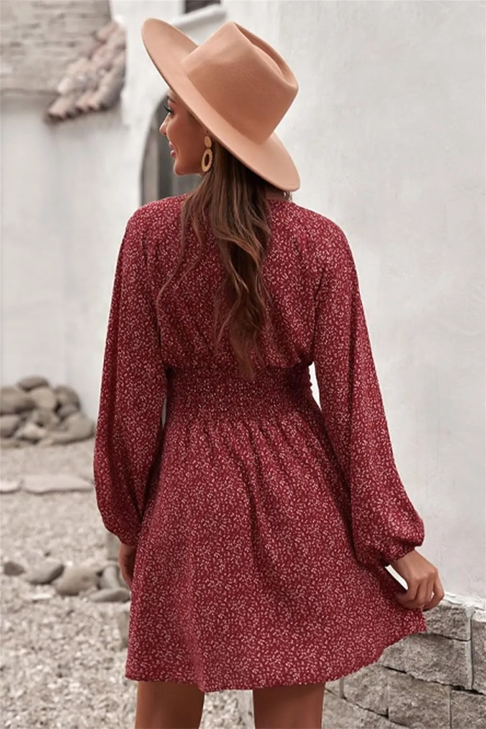 Womens Summer Spring Dresses Casual Boho Sundress Floral Print Tie Front Dress Tunic Ruffle Loose Beach Mini Dresses
