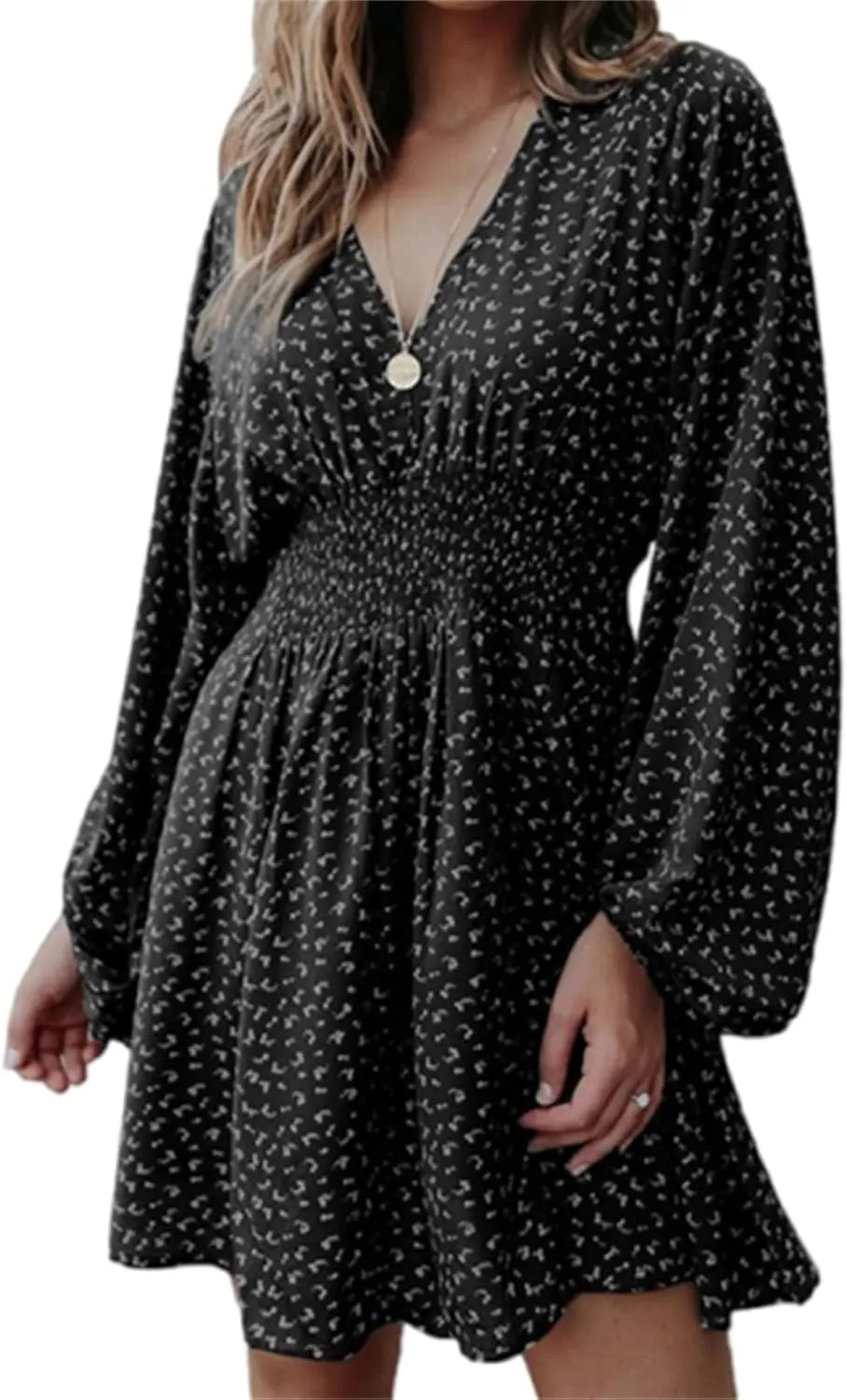 Womens Summer Spring Dresses Casual Boho Sundress Floral Print Tie Front Dress Tunic Ruffle Loose Beach Mini Dresses