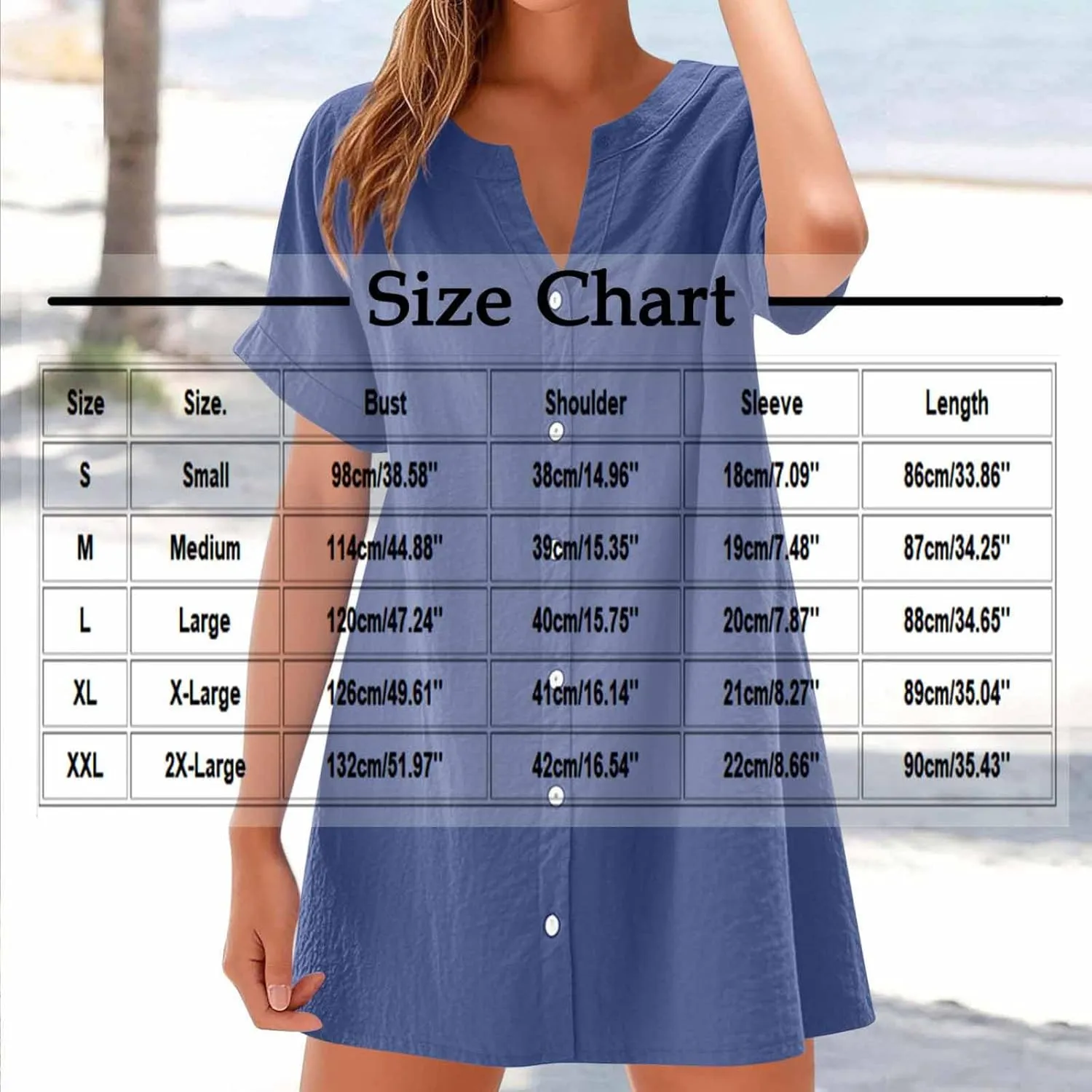 Women's Summer V Neck Dress Short Sleeve Button Down Dresses Casual Trendy Solid Color Loose Comfy Beach Mini Dress
