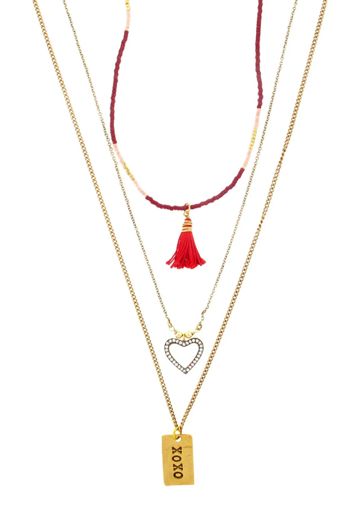 'XOXO' Three-Tiered Necklace