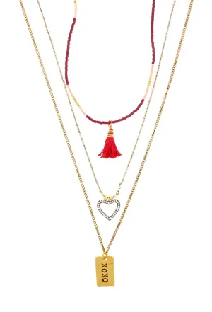 'XOXO' Three-Tiered Necklace