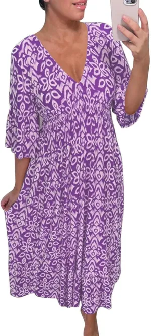 ZOCANIA Women's Plus Size Azect Print Boho Floral Maxi Dress Lantern Long Sleeve Geometric Fall Button Down Flowy Shirt Dress